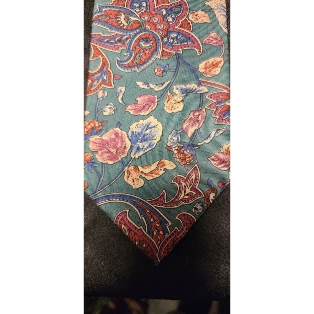 STAFFORD BERT PULITZER 417 Necktie Men OS Multicolor Striped Floral Paisley - Picture 11 of 11